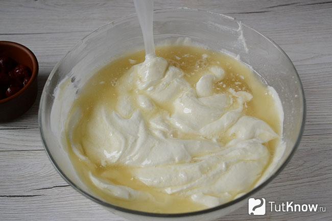 Желатин с творожной массой