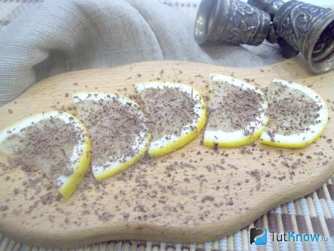 Готовый лимон с шоколадом