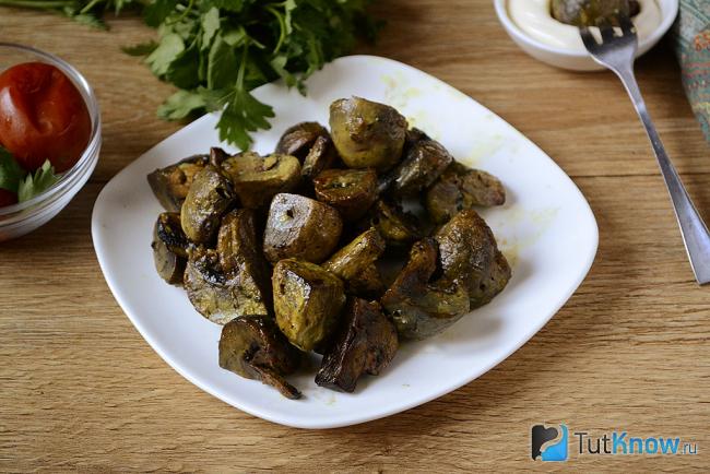 Шашлык из шампиньонов в духовке