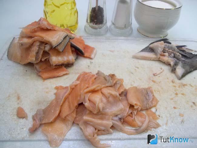Хребты вымыты и нарезаны кусочками