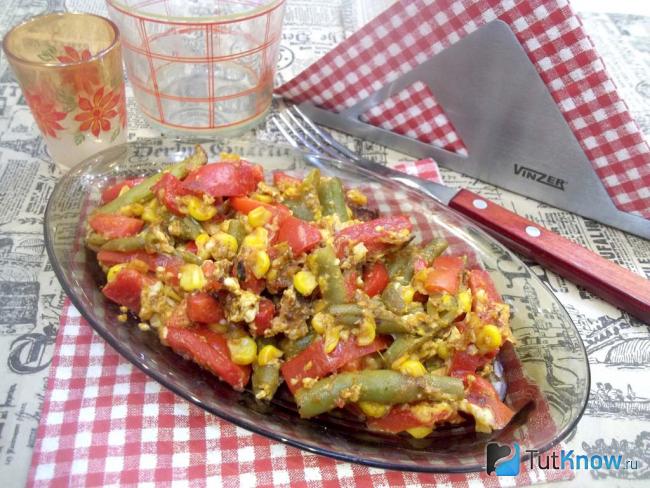 Готовая мексиканская смесь из замороженных овощей с яйцами