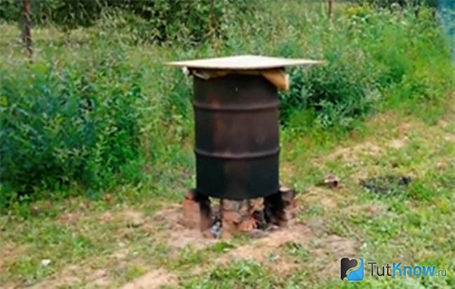 Металлическая бочка для копчения