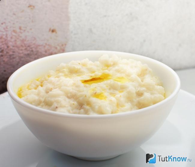 Рисовая каша с тыквенной мукой