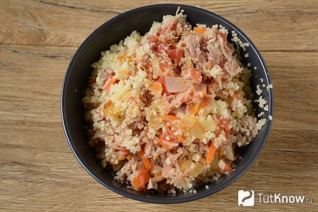 Готовый кускус с тушенкой
