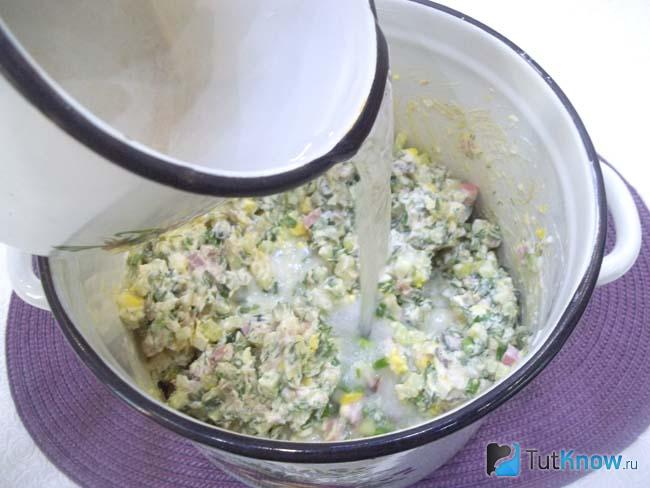 Продукты залиты водой
