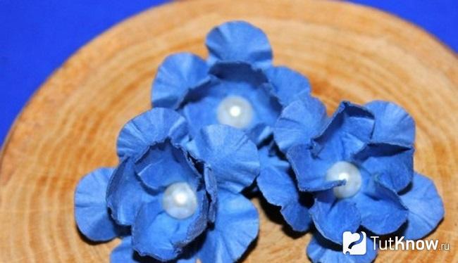 Заготовки из бумаги для цветка незабудка