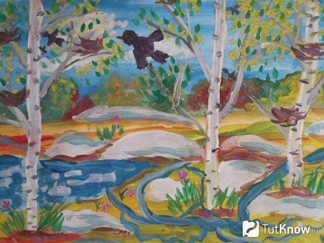 Рисуем весну поэтапно