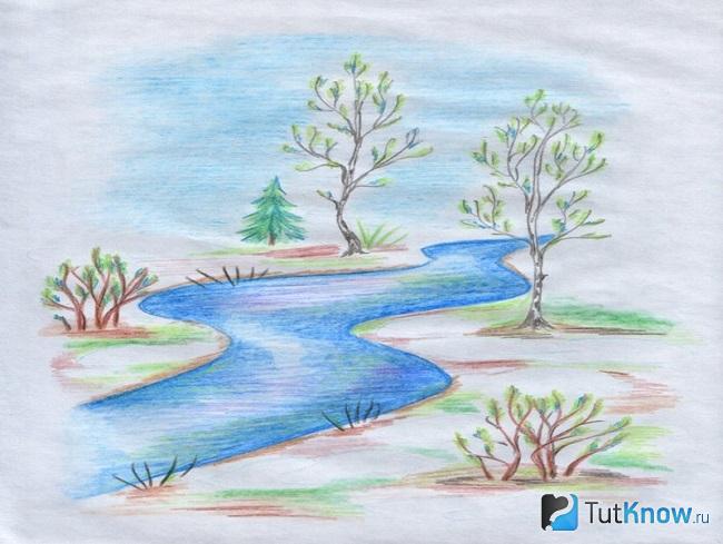 Рисунок нарисован карандашом