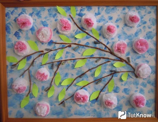 Весенняя картина из бумаги