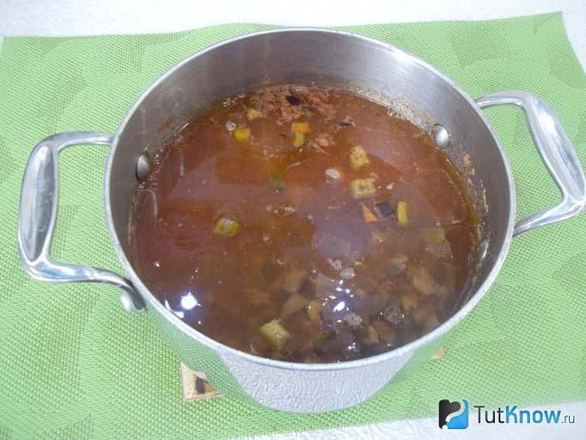 В кастрюлю добавлены субпродукты