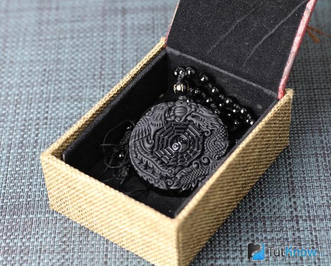 Обсидиановый амулет Black Amulet Phoenix & Dragon