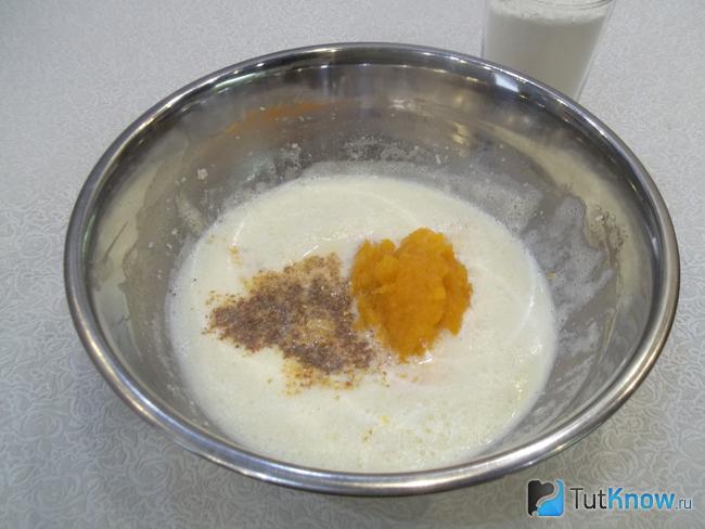 К продуктам добавлено пюре тыквы и сахар
