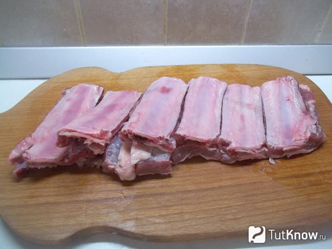 Ребрышки нарезаны по косточкам