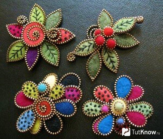 Примеры цветов из войлока