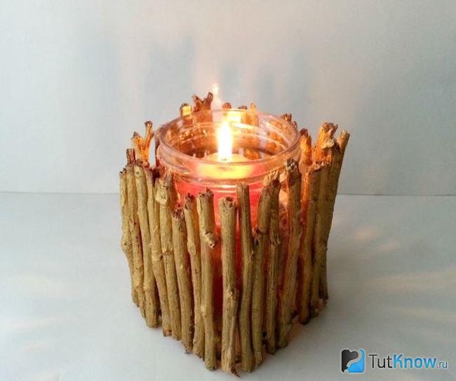 Подсвечник из веток