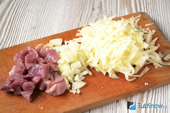 Ингредиенты для рубленых котлет с картофелем