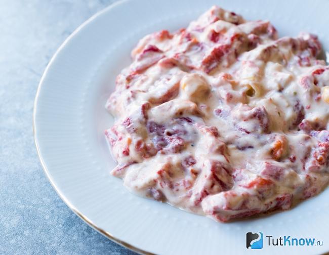 Мясо под соусом хайдари