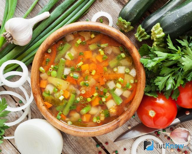 Овощной суп с редькой для похудения