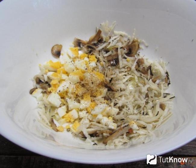 Салат с редькой и грибами для похудения
