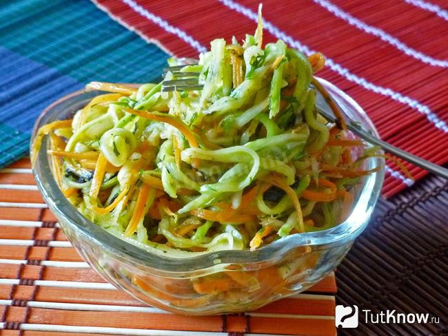 Маринованные сырые кабачки по-корейски