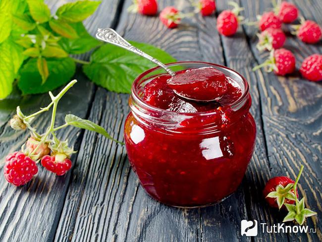 Малиновое варенье пятиминутка