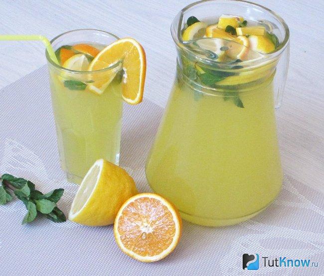 Лимонад из лимонов с апельсинами