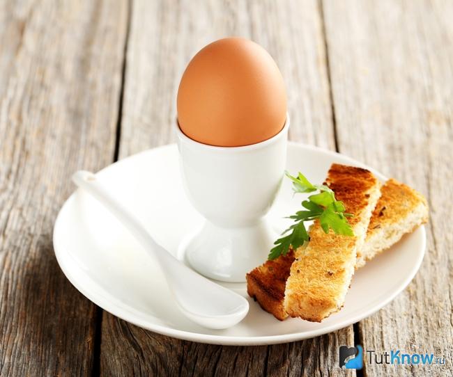 Вареное яйцо с гренкой для английской диеты на каждый день