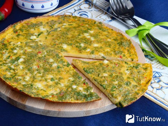 Творожный омлет с кабачками