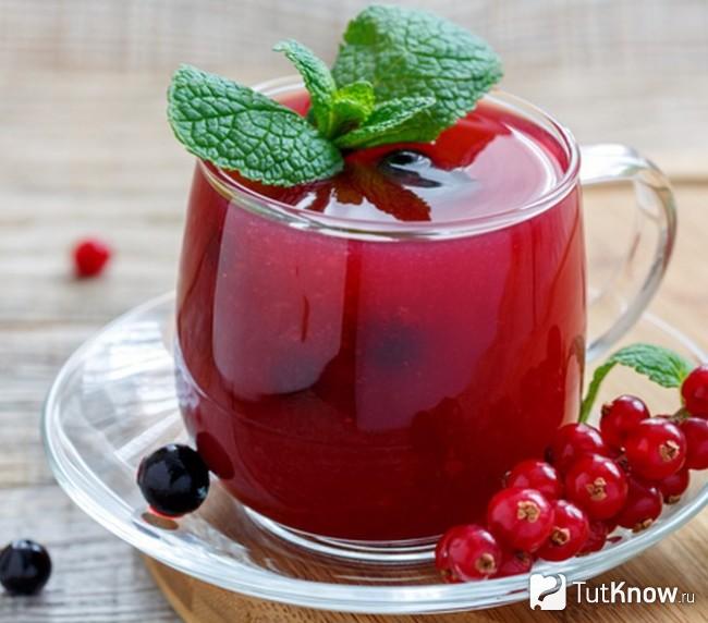 Кисель из клюквы и черной смородины
