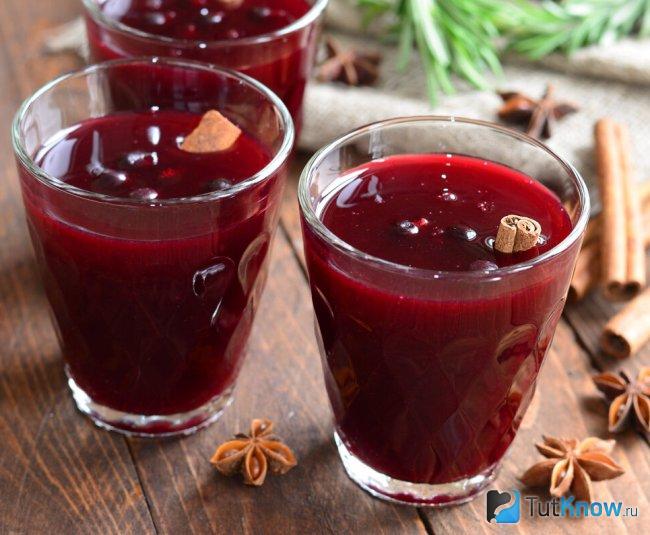 Кисель из вишни с корицей