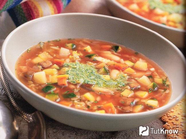 Минестроне с курицей