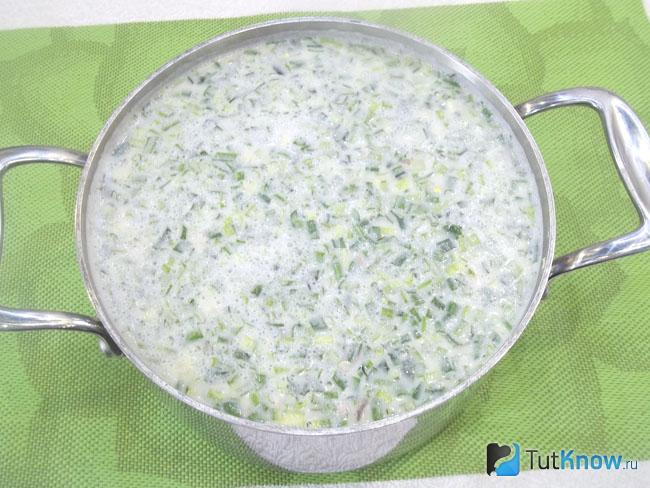 Продукты залиты мацони