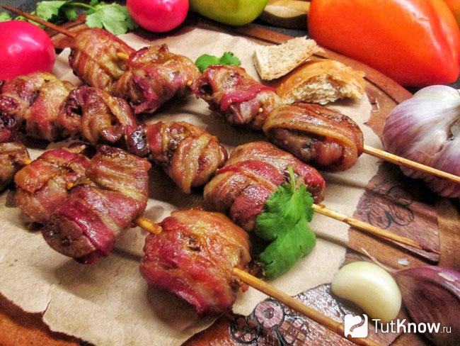 Шашлык из куриной печени