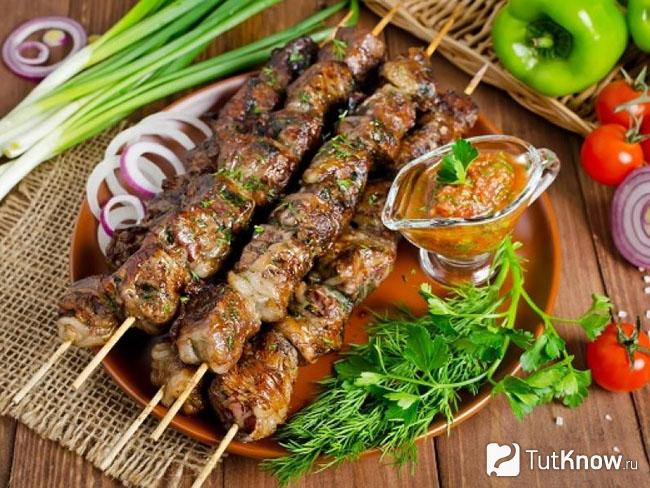 Шашлык из печени — особенности приготовления