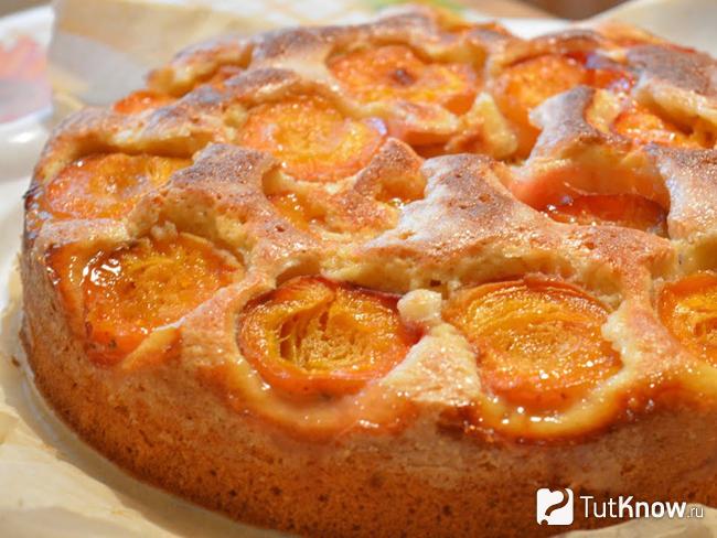 Пирог с творогом и абрикосами