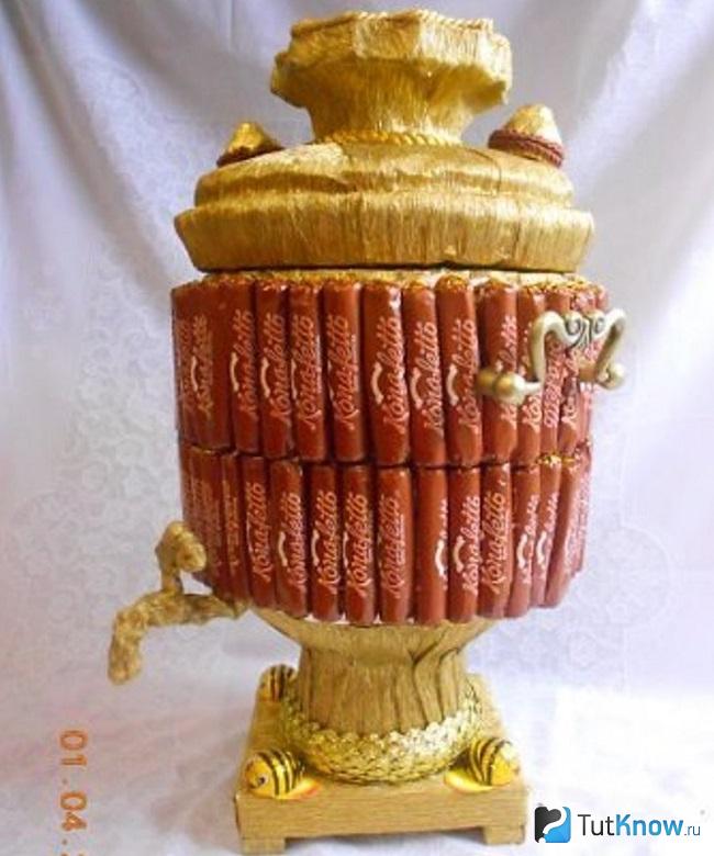 Самовар из конфет своими руками