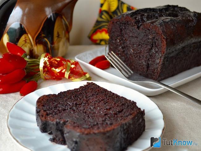 Шоколадный кекс с орехами