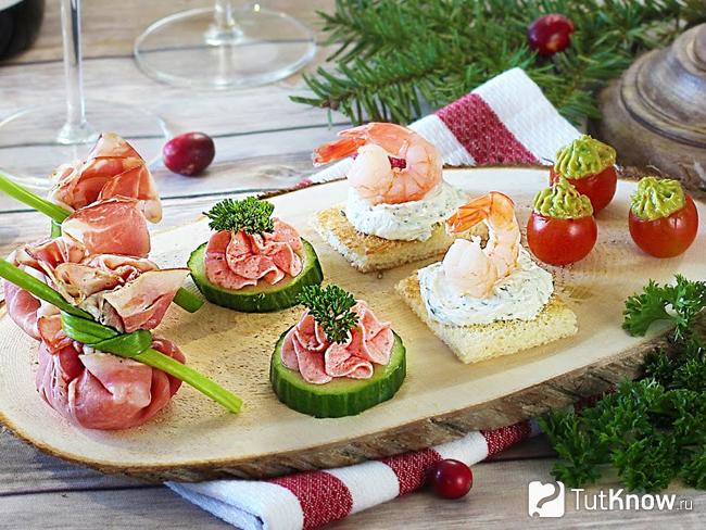 Другие сочетания продуктов для канапе