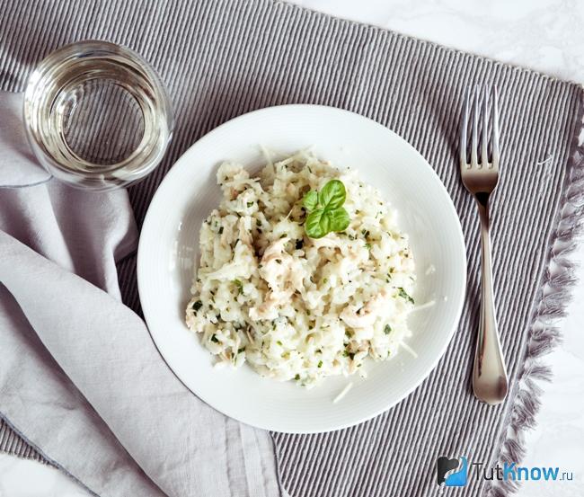Ризотто с курицей и сливками