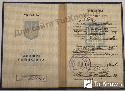Диплом Аллы Федорченко