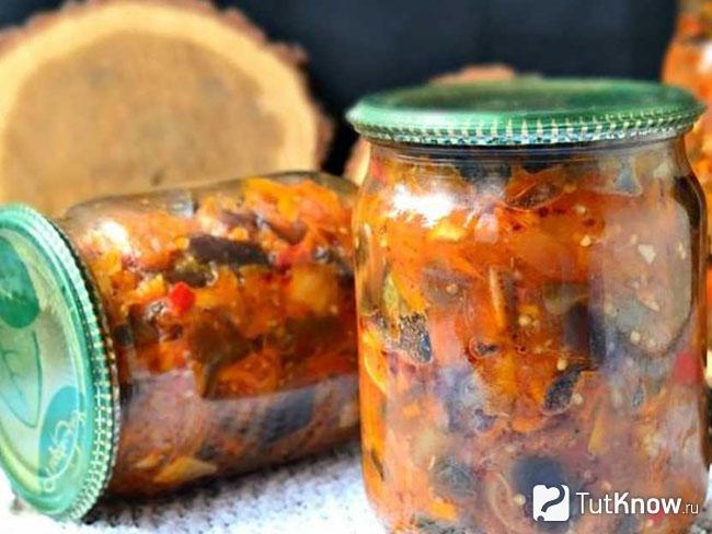 Лечо из моркови и помидор с баклажанами