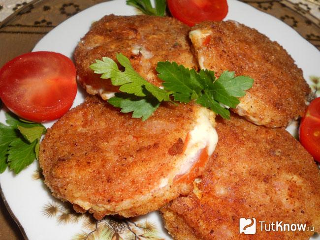 Жареные помидоры с сыром