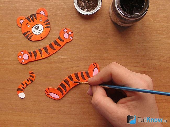 Заготовки для тигра из бумаги