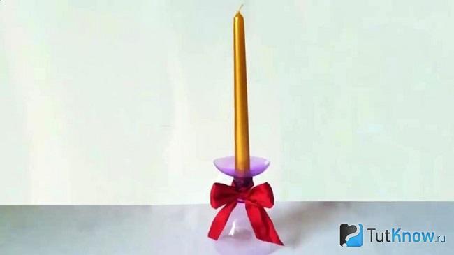 Подсвечник из пластиковой бутылки