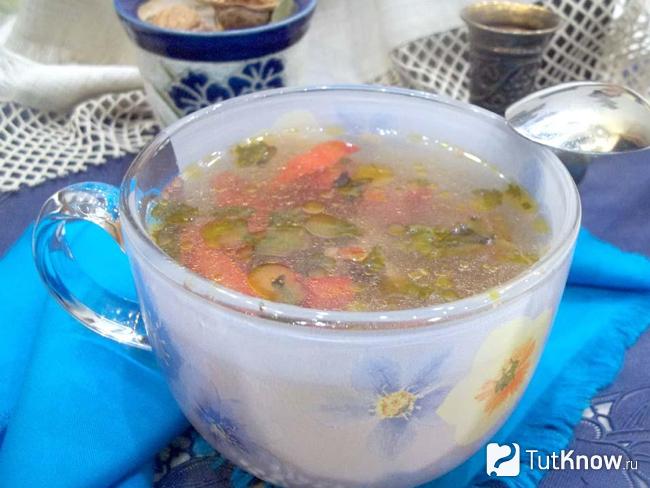 Мясной жареный суп с рисом
