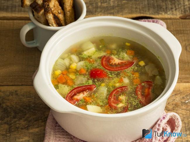 Минестроне с белыми грибами