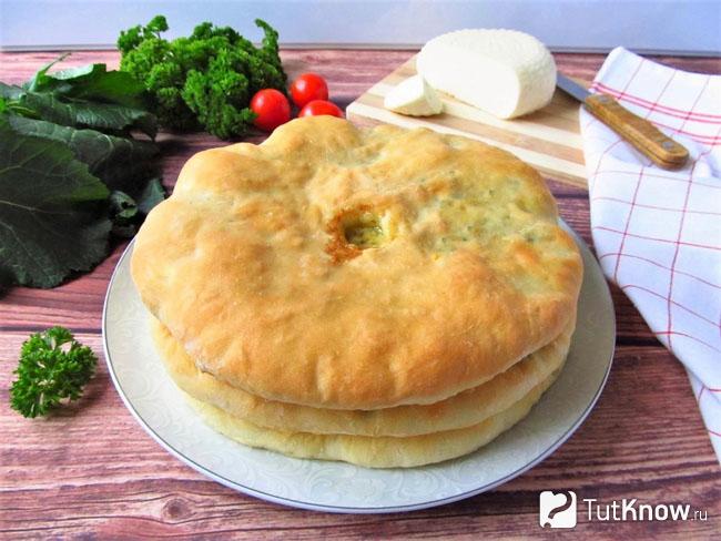 Пирог на кефире с курицей