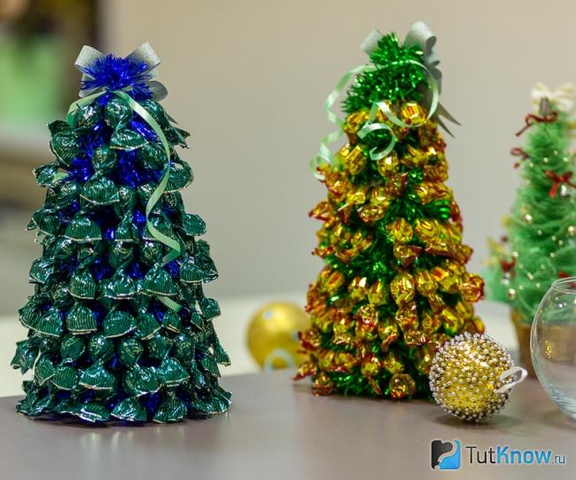 Новогодние елки из конфет