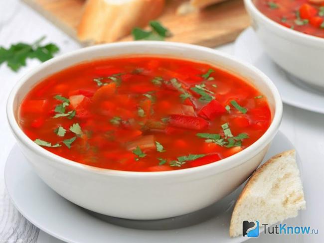 Постный борщ с грибами