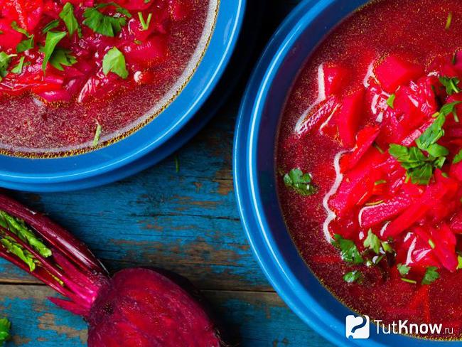 Борщ постный с белокочанной капустой